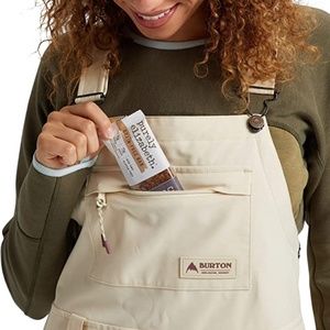 Burton Women's Avalon Bib Pant Snowboard Ski Women's Large Creme Brule